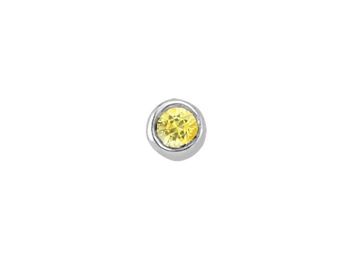 Nasenstecker mit gelbem Saphir aus 585er Weißgold - hochwertiger Schmuck von Rosy Lab Diamonds