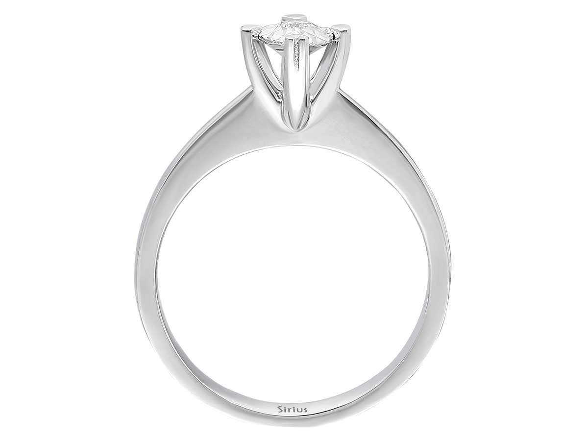 Minimalist solitaire ring with 0.03 carat round diamond, 8 carat white gold