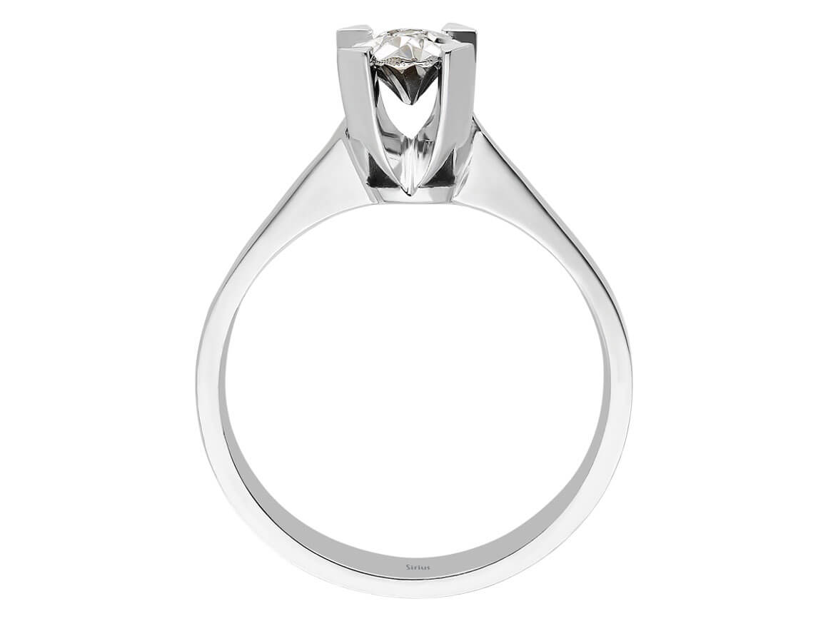 Bague solitaire en Or Blanc avec diamant de laboratoire - serti illusion - 8K - Bijoux haut de gamme de Rosy Lab Diamonds