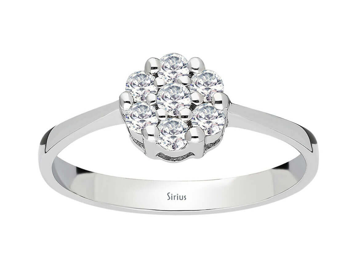 Weißgold Diamantring mit 7 rund geschliffenen Diamanten – 0,32 ct – 8K