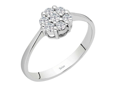 Weißgold Diamantring mit 7 rund geschliffenen Diamanten – 0,32 ct – 8K