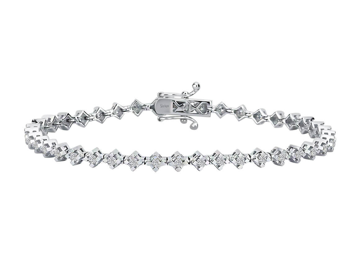 Guipure-style bracelet with 40 lab-grown diamonds in white gold