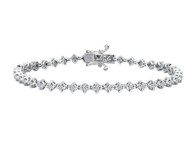 Guipure-style bracelet with 40 lab-grown diamonds in white gold