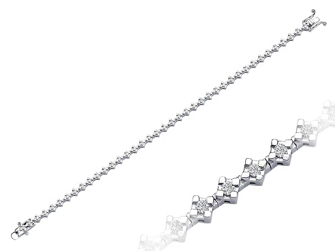 Guipure-style bracelet with 40 lab-grown diamonds in white gold