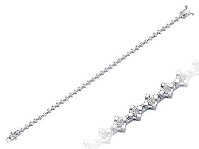 Guipure-style bracelet with 40 lab-grown diamonds in white gold