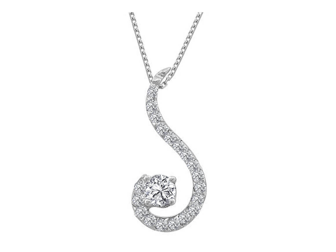 Collier diamant chemin de lumière – 20 pierres | or blanc 14 carats