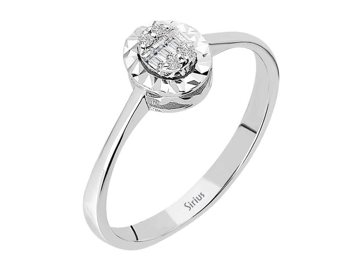 Strahlenglanz Baget-Diamantring aus 14K Gold