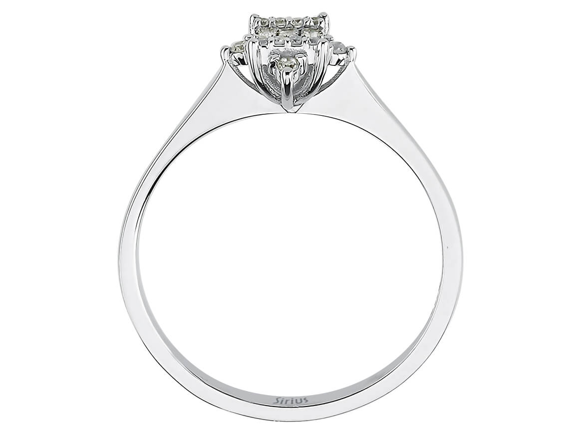 Weißgoldring mit Baguette- und Runddiamanten – „Izarra“-Design