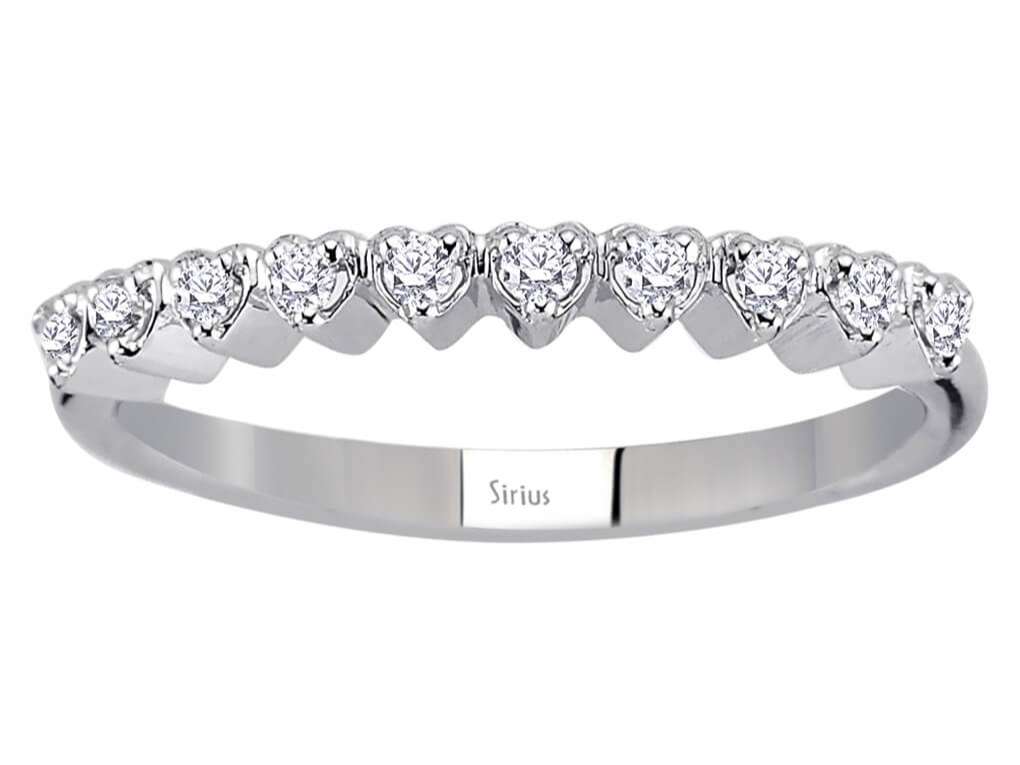 Halb-Turmotiv-Ring mit 0,16 ct Labordiamanten und Herzdetails – Modell 04R0344