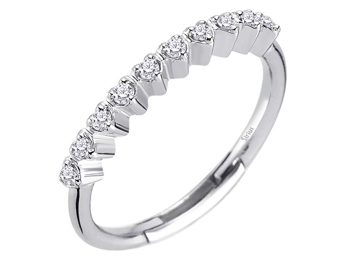 Halb-Turmotiv-Ring mit 0,16 ct Labordiamanten und Herzdetails – Modell 04R0344