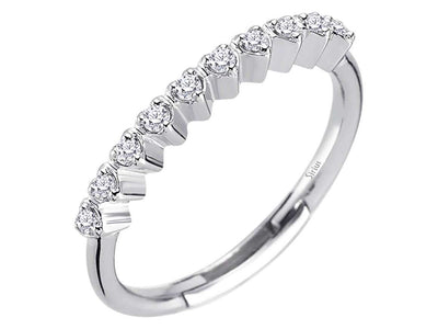 Halb-Turmotiv-Ring mit 0,16 ct Labordiamanten und Herzdetails – Modell 04R0344