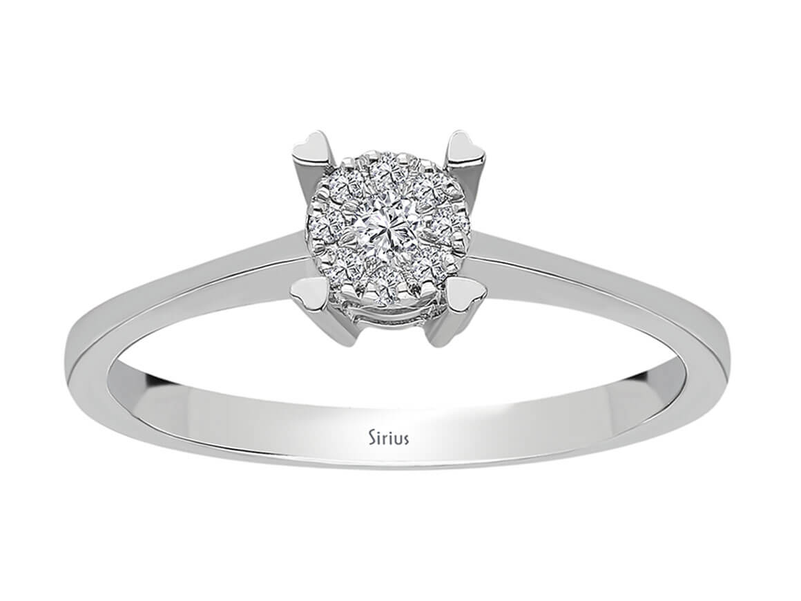 خاتم ألماس سوليتير أنيق بتصميم قلب من ذهب أبيض عيار 8 قيراطًا - مجوهرات فاخرة من Rosy Lab Diamonds