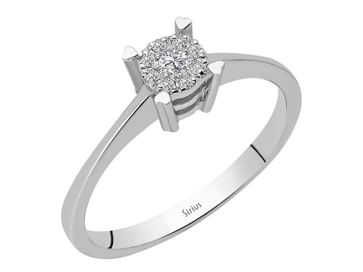 خاتم ألماس سوليتير أنيق بتصميم قلب من ذهب أبيض عيار 8 قيراطًا - مجوهرات فاخرة من Rosy Lab Diamonds
