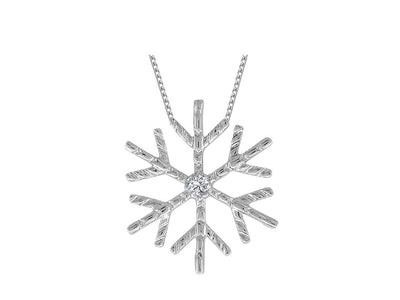 Diamant-Schneeflocke-Anhänger | 8K Weißgold