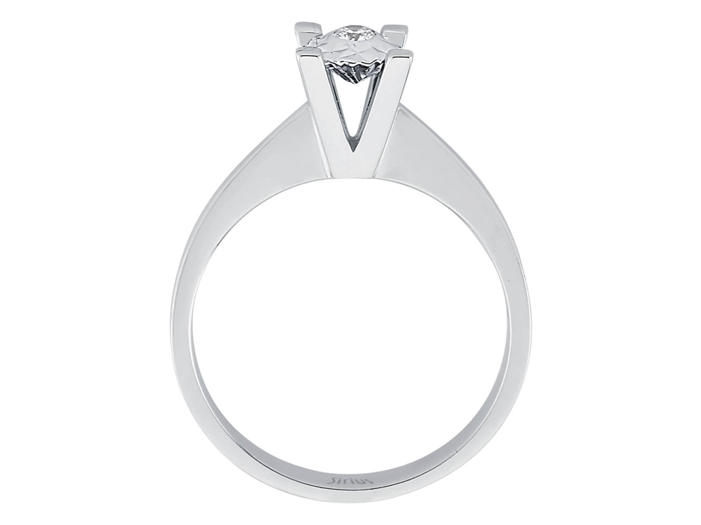 Simple white gold solitaire ring with sparkling diamond