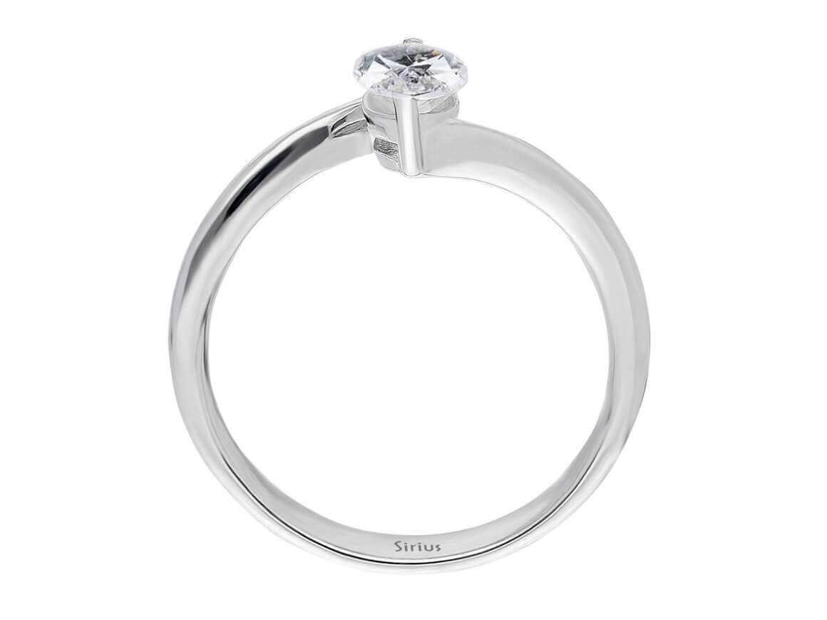 Bague en Or Blanc 14 carats avec Diamant marquise de 0,30 carat – solitaire – Bijoux haut de gamme de Rosy Lab Diamonds