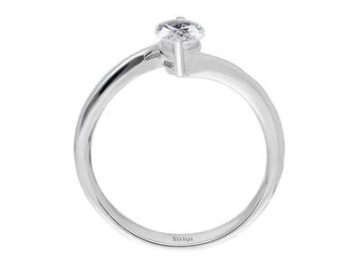 Stylish laboratory diamond marquise cut solitaire ring in 14 karat white gold