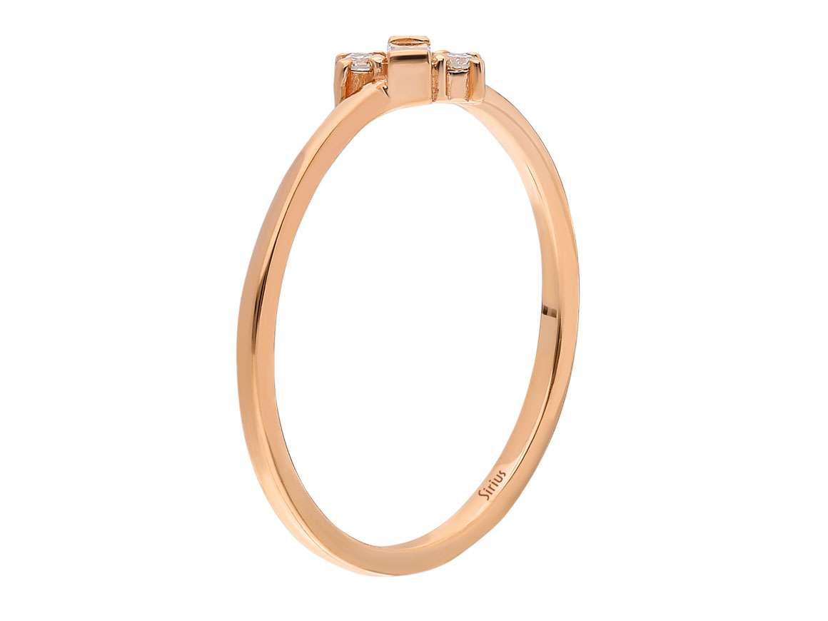 Zarter Roségold-Ring mit Labor-Diamanten - Baguette & Rund - 14K - hochwertiger Schmuck von Rosy Lab Diamonds