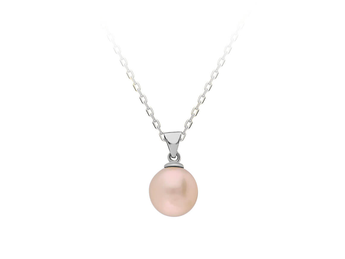 Collier de perles roses - 2,97 ct en Or Blanc 14K | Bijoux délicats en perles - Bijoux de haute qualité de Rosy Lab Diamonds