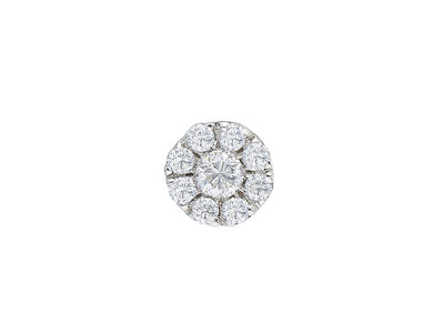 Boucles d'oreilles masculines avec 9 diamants de laboratoire en or blanc 333
