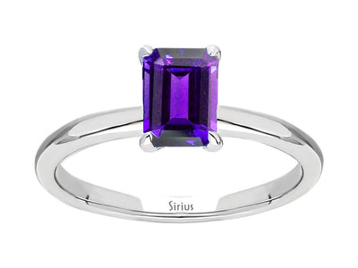 Weißgold-Ring mit Amethyst im Oktagonschliff – 1,22 ct