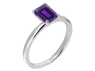 Weißgold-Ring mit Amethyst im Oktagonschliff – 1,22 ct
