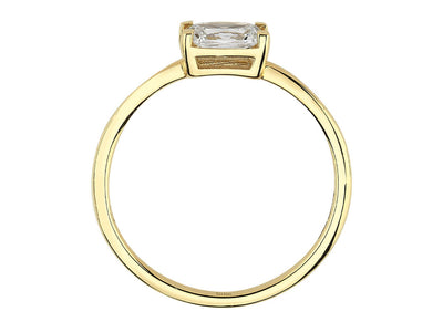 Eleganter Solitärring mit 1,02 ct Oktagon-Weißtopas in Gelbgold