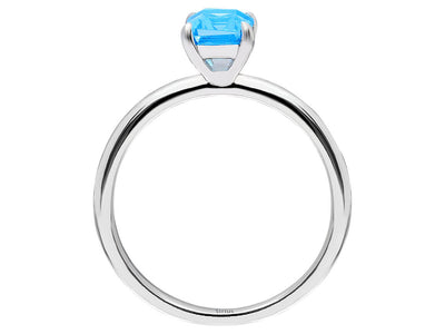Weißgold-Ring mit Sky Blue Topas im Oktagonschliff – 1,25 ct