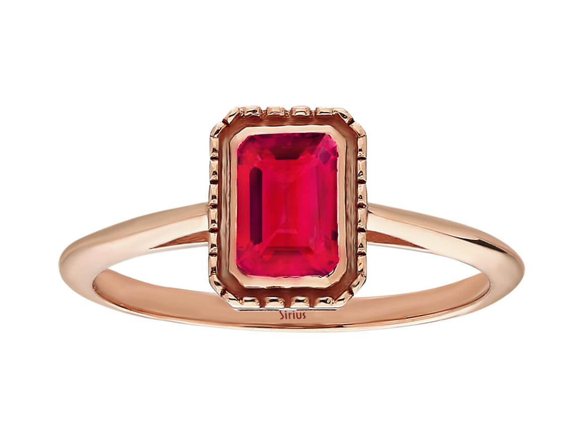 Roségold-Ring mit 0,50 Karat oktagonförmigem pinkem Turmalin - hochwertiger Schmuck von Rosy Lab Diamonds