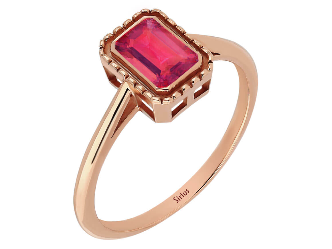Roségold-Ring mit 0,50 Karat oktagonförmigem pinkem Turmalin - hochwertiger Schmuck von Rosy Lab Diamonds