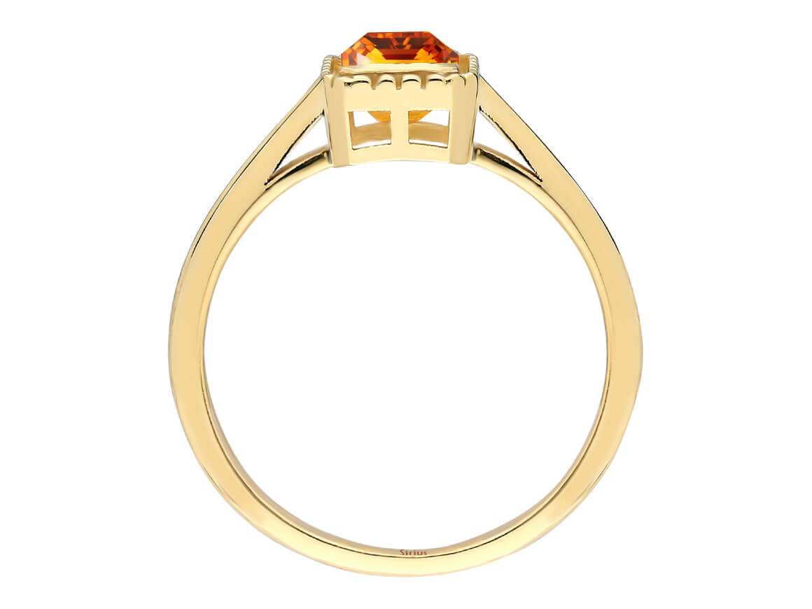 Sitrinring mit Oktagonschliff – 0,63 ct – 14K Gelbgold