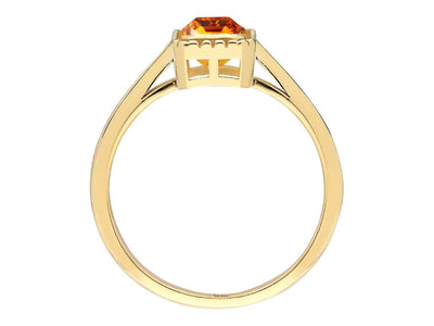 Sitrinring mit Oktagonschliff – 0,63 ct – 14K Gelbgold