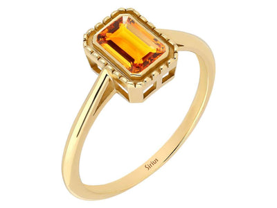 Sitrinring mit Oktagonschliff – 0,63 ct – 14K Gelbgold