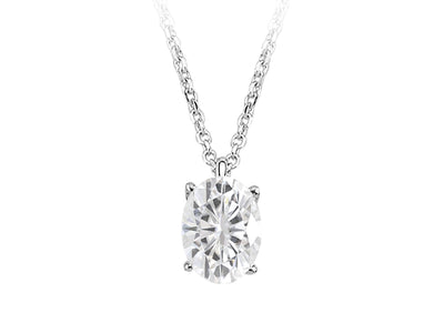 Collier élégant avec topaze blanche ovale en or rose 8K – 02P0016