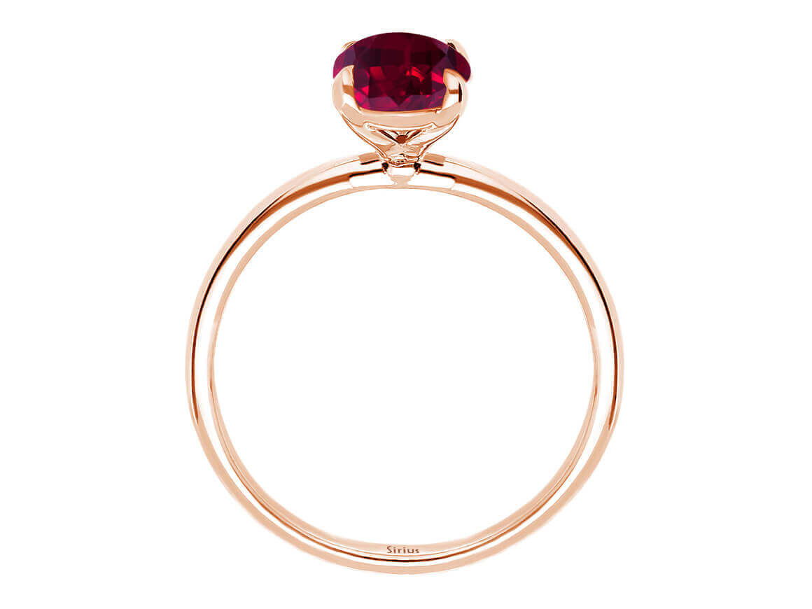 Turmalin Tektaş Yüzük - Oval 1,10 ct 14K Rose Altın - Rosy Lab Diamonds'tan yüksek kaliteli Mücevher