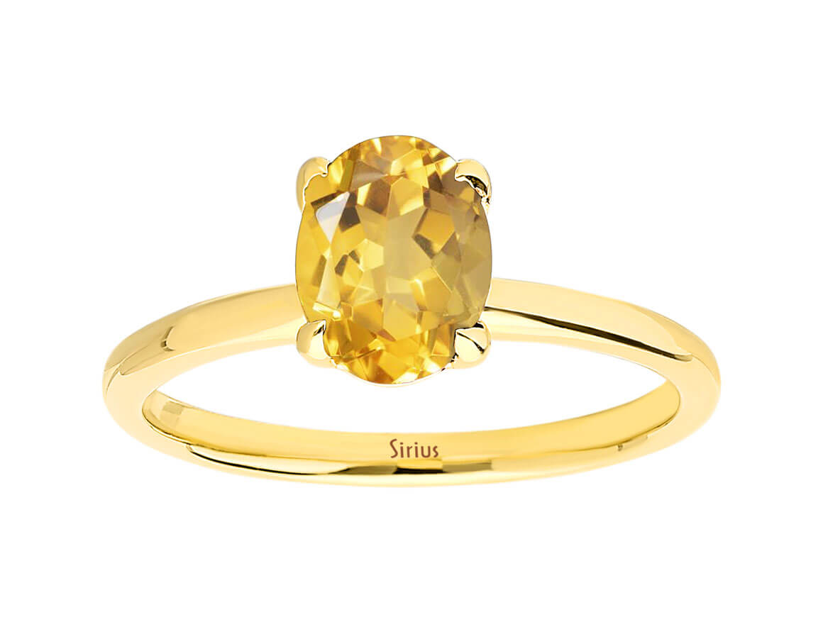 Bague solitaire en citrine – ovale, 1,08 ct, en Or Jaune 14 K – Bijoux haut de gamme de Rosy Lab Diamonds