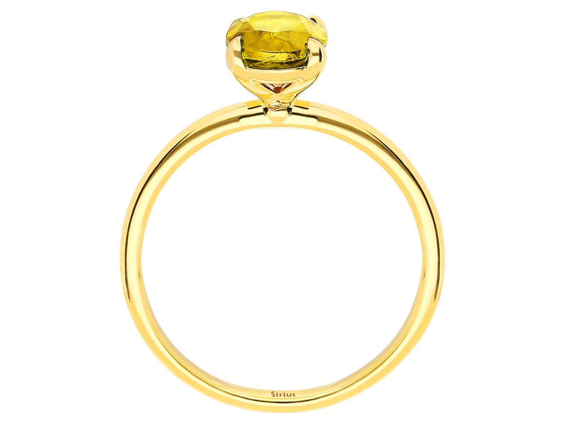 Oval Citrine Solitaire Ring in 14K Yellow Gold – 1.08 ct