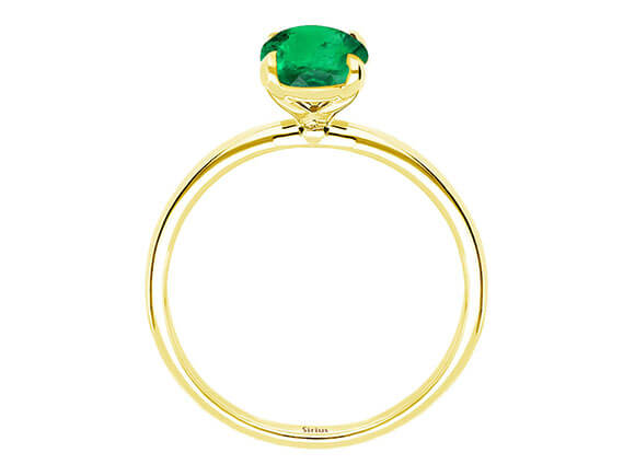 Oval Emerald Solitaire Ring in 14K Yellow Gold – 1.00 ct