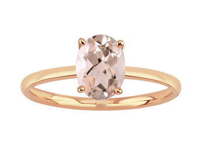 Solitaire ring with 1.00 ct oval morganite in rose gold