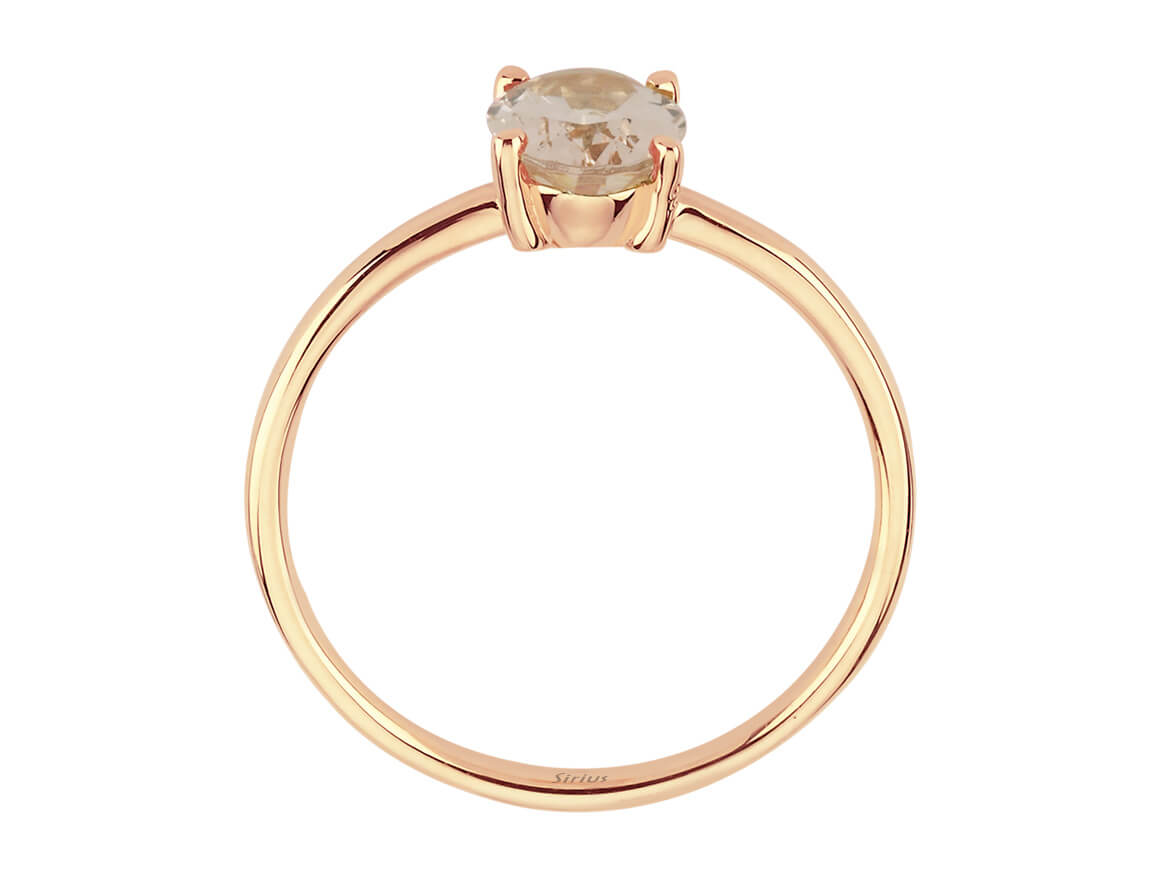 Solitaire ring with 1.00 ct oval morganite in rose gold