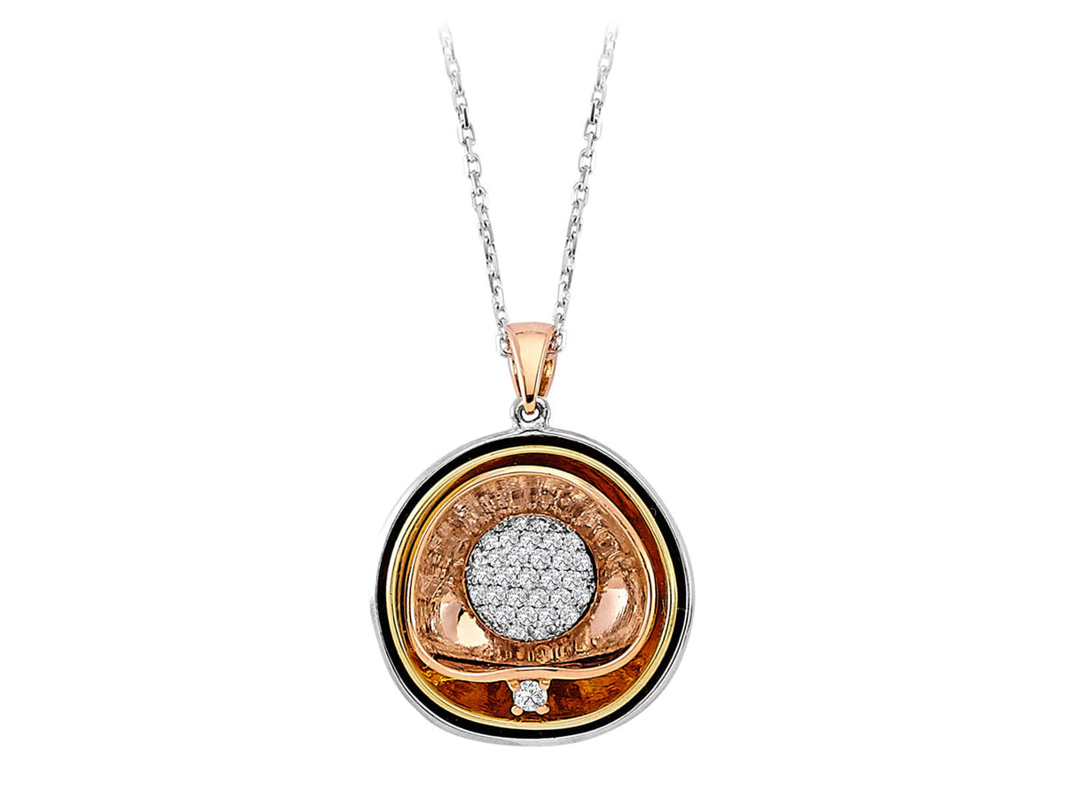 قلادة دائرية مع 38 ماسة مخبرية | ذهب ثنائي اللون عيار 14 قيراطًا - مجوهرات عالية الجودة من Rosy Lab Diamonds