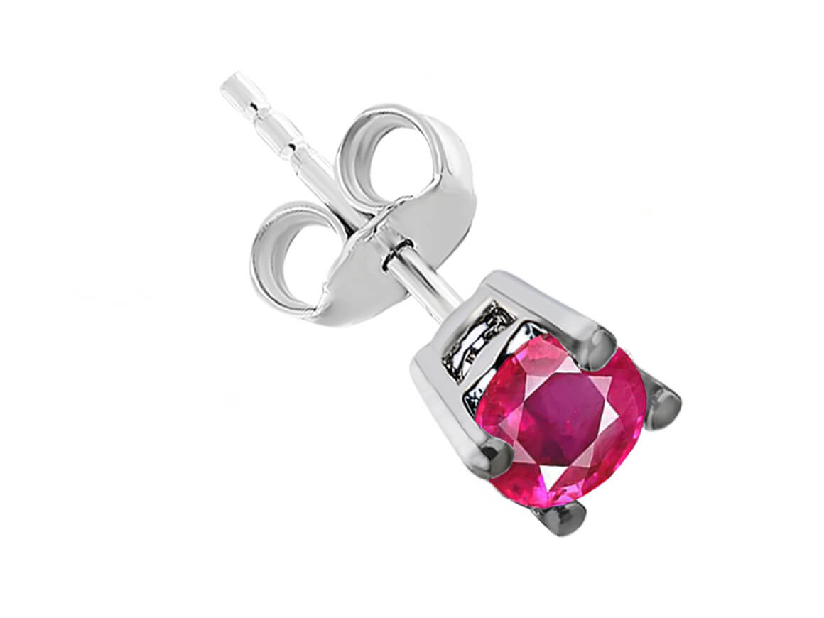 Pembe Safirli Erkek Küpeleri, 585 ayar Beyaz Altın - Rosy Lab Diamonds’tan yüksek kaliteli Mücevher