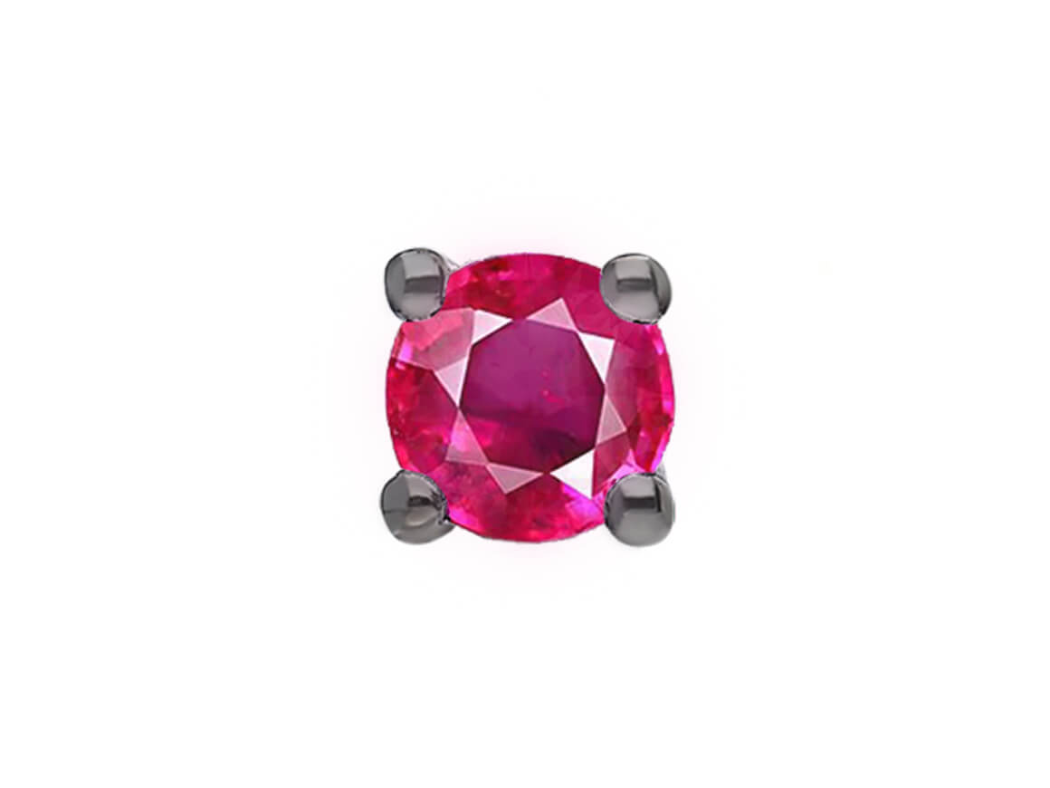 585 Beyaz Altın pembe Safir erkek küpeleri - Rosy Lab Diamonds’tan yüksek kaliteli Mücevher