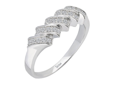 Weißgoldring mit 30 laborgezüchteten Diamanten (0,25 Karat), 5 Reihen
