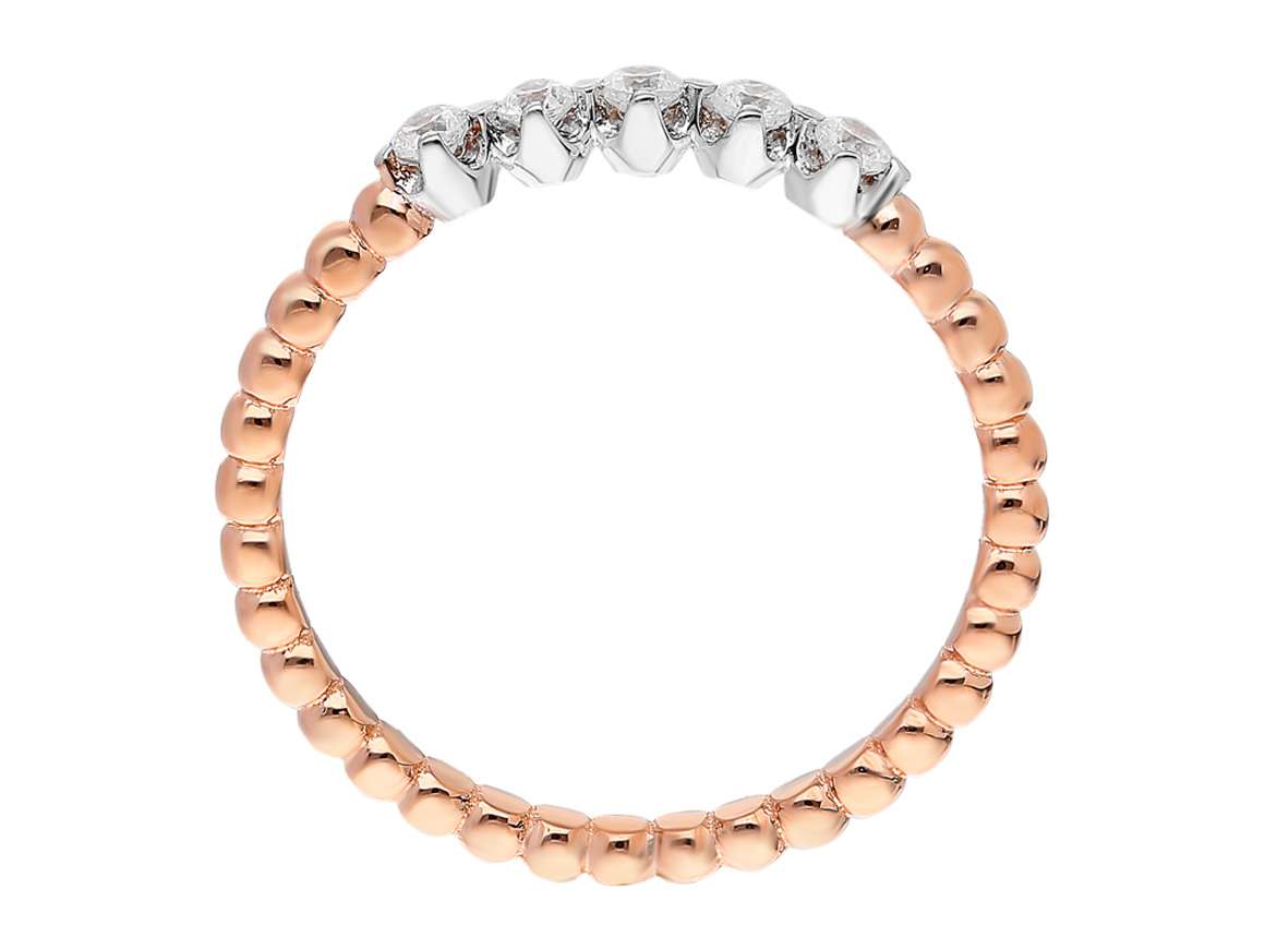 Élégante bague en diamants à 5 pierres en Or Rose 14 carats avec des diamants cultivés en laboratoire – Bijoux haut de gamme de Rosy Lab Diamonds