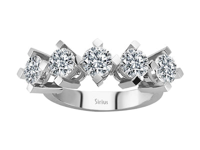 Extravaganter 5-Steine-Diamantring – 2,62 Karat – 14K Weißgold – Modell 01R0186