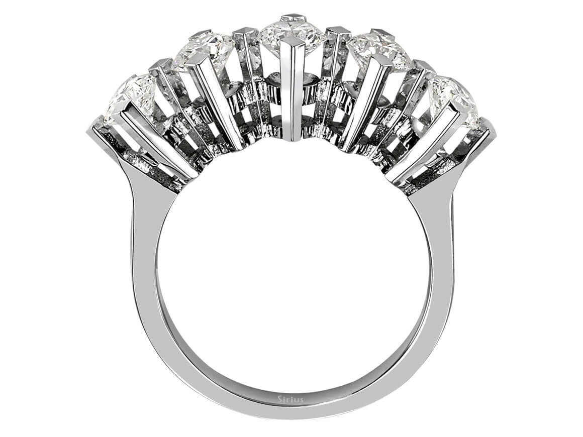 Elegant 5-Stone Round Diamond Ring White Gold