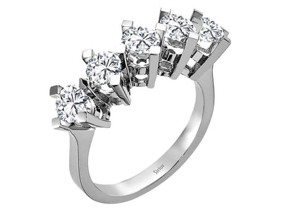 Elegant 5-Stone Round Diamond Ring White Gold