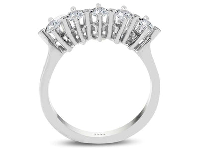 Weißgoldring mit 5 rundfacettierten Diamanten, 0,45 Karat