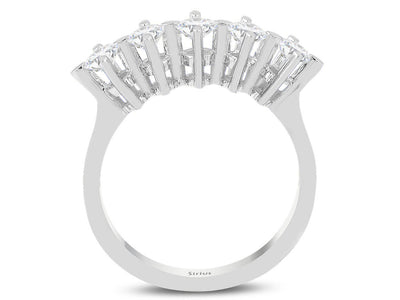 Weißgoldring mit 5 rundfacettierten Diamanten, 0,70 Karat